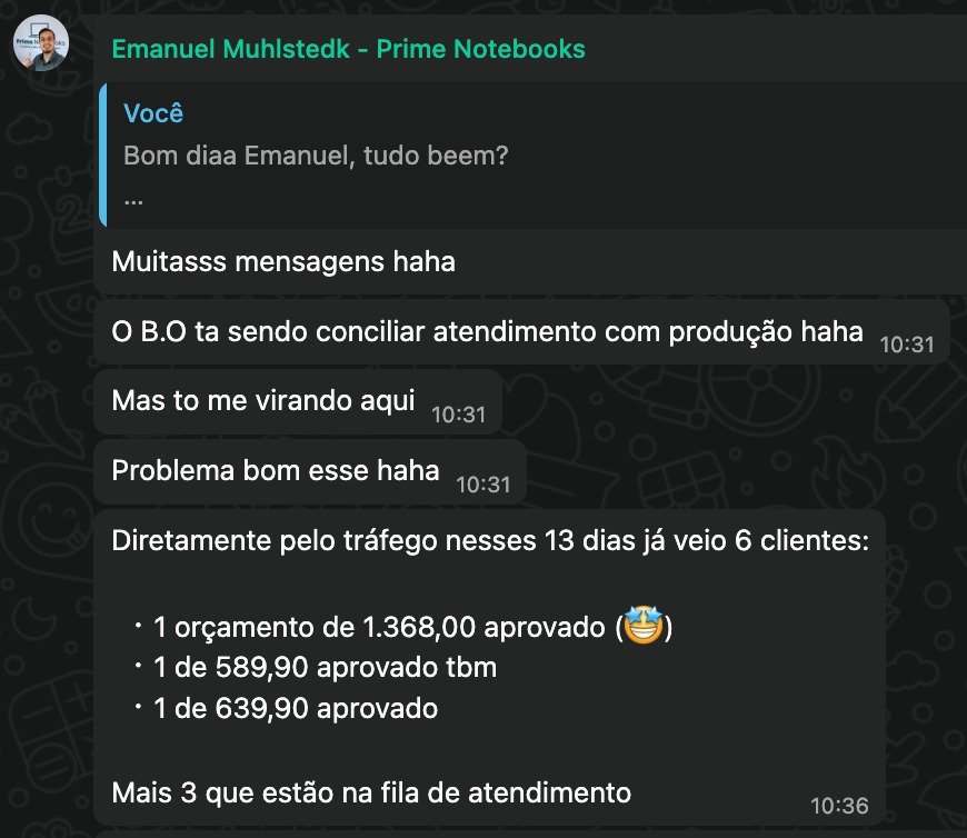 Depoimento Emanuel - Prime Notebooks